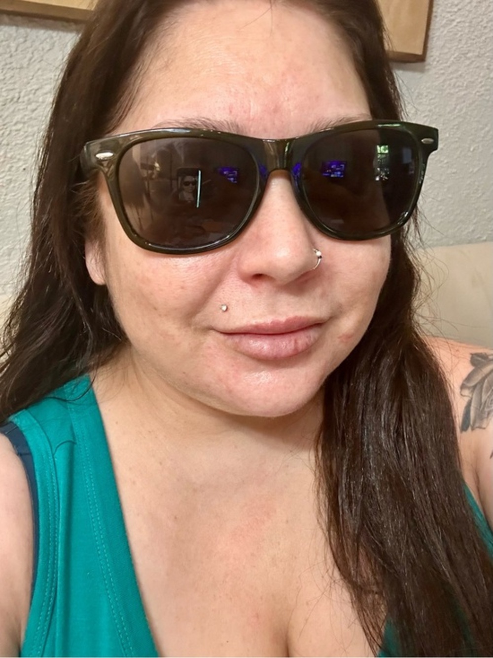 Lucky Brand Olive Green Wayfarer Style Sunglasses D936 55-18-145 w/ Case